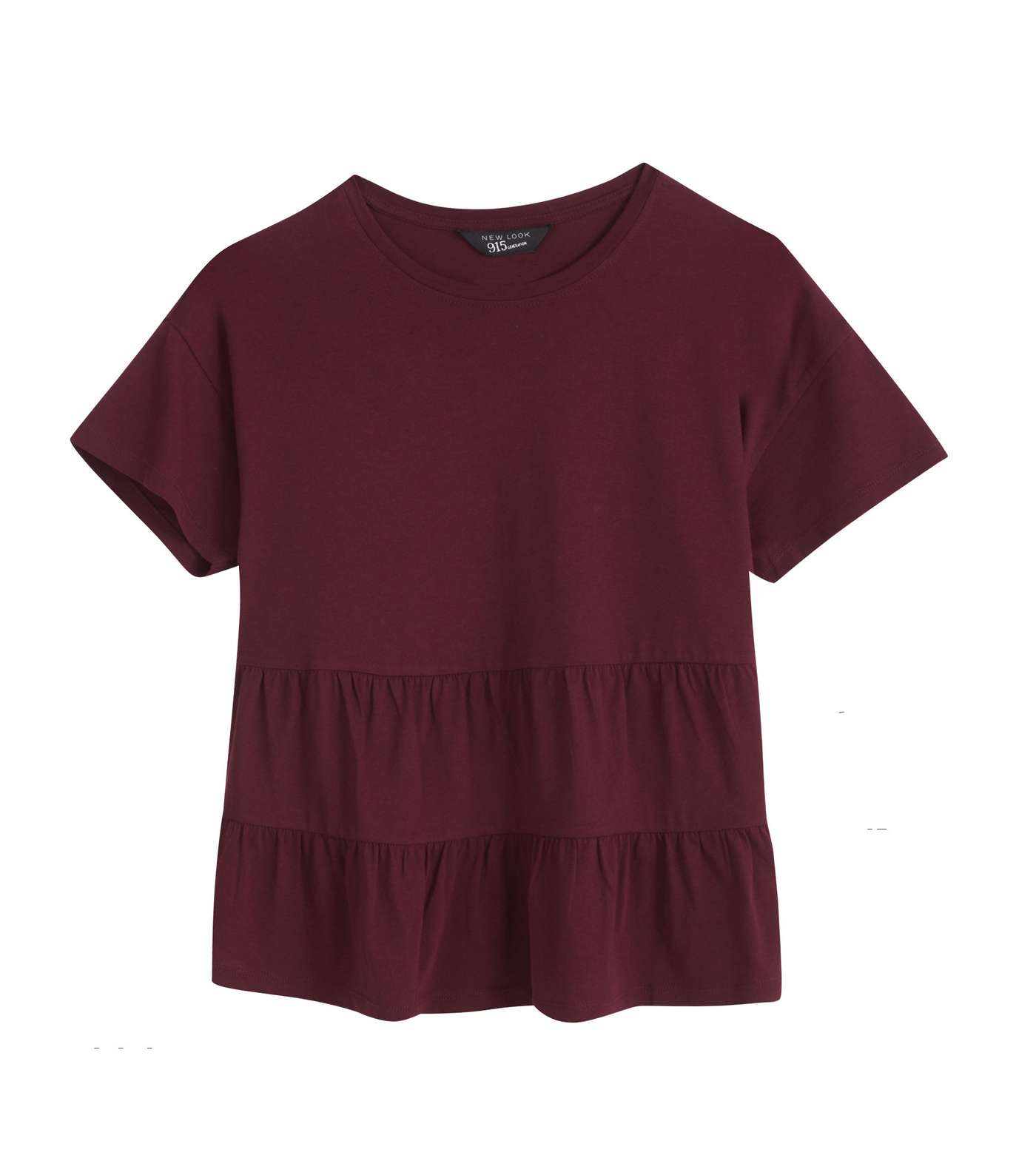 Girls Burgundy Tiered Peplum T-Shirt
