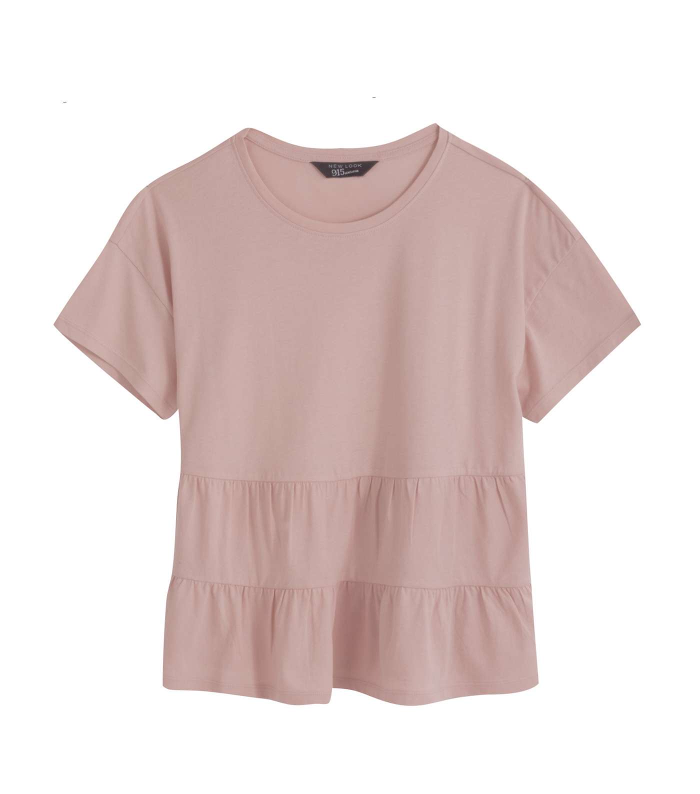 Girls Pale Pink Tiered Peplum T-Shirt