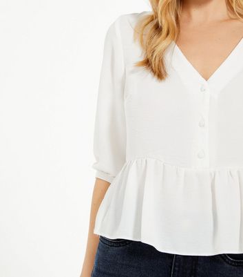 button up peplum blouse