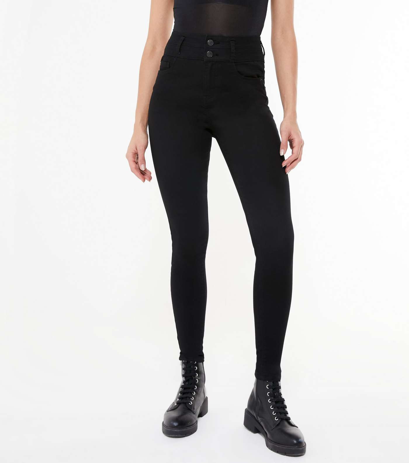 Black 'Lift & Shape' High Waist Yazmin Skinny Jeans Image 2