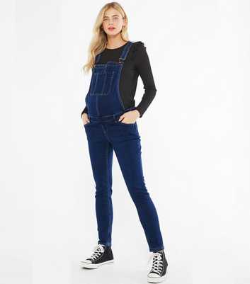 Maternity Indigo Denim Dungarees 