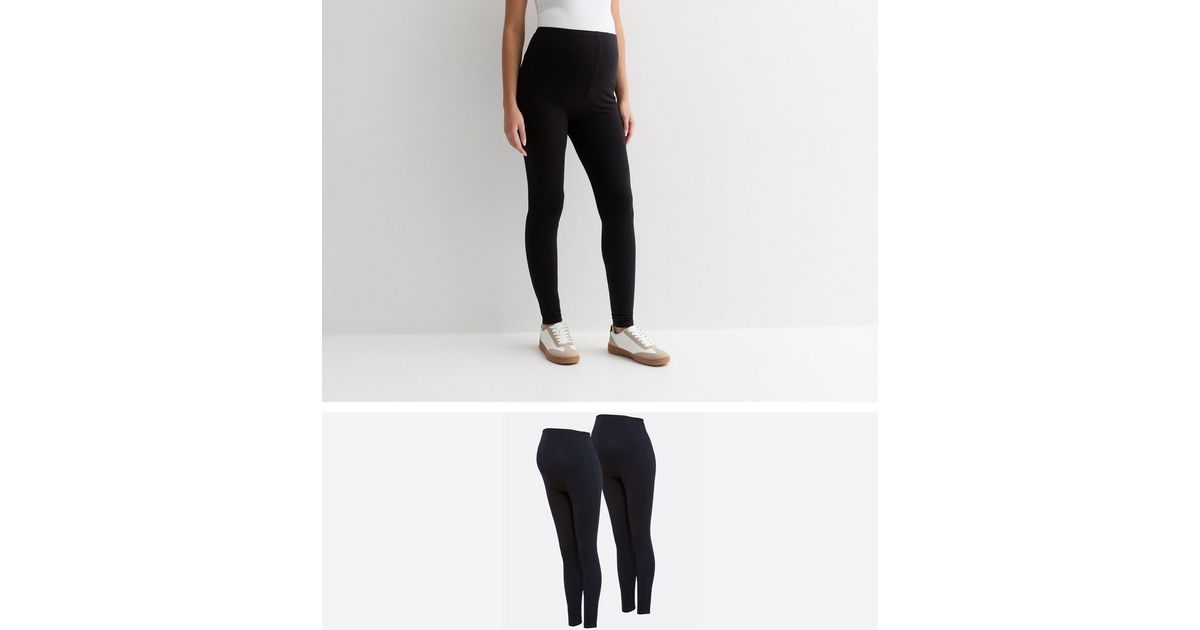 Maternity Pack Black Jersey Leggings New Look