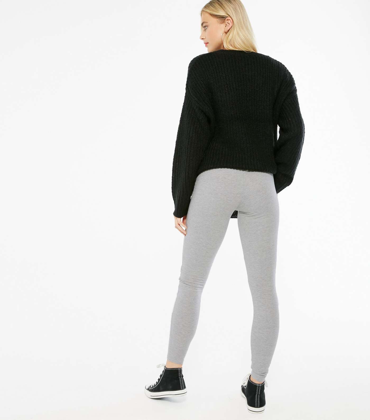 Maternity 2 Pack Grey and Black Jersey Leggings Image 3