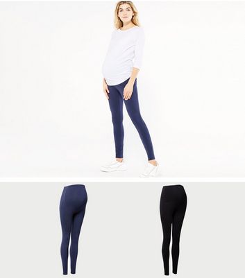 2 Pack Navy and Black Jersey Leggings 
