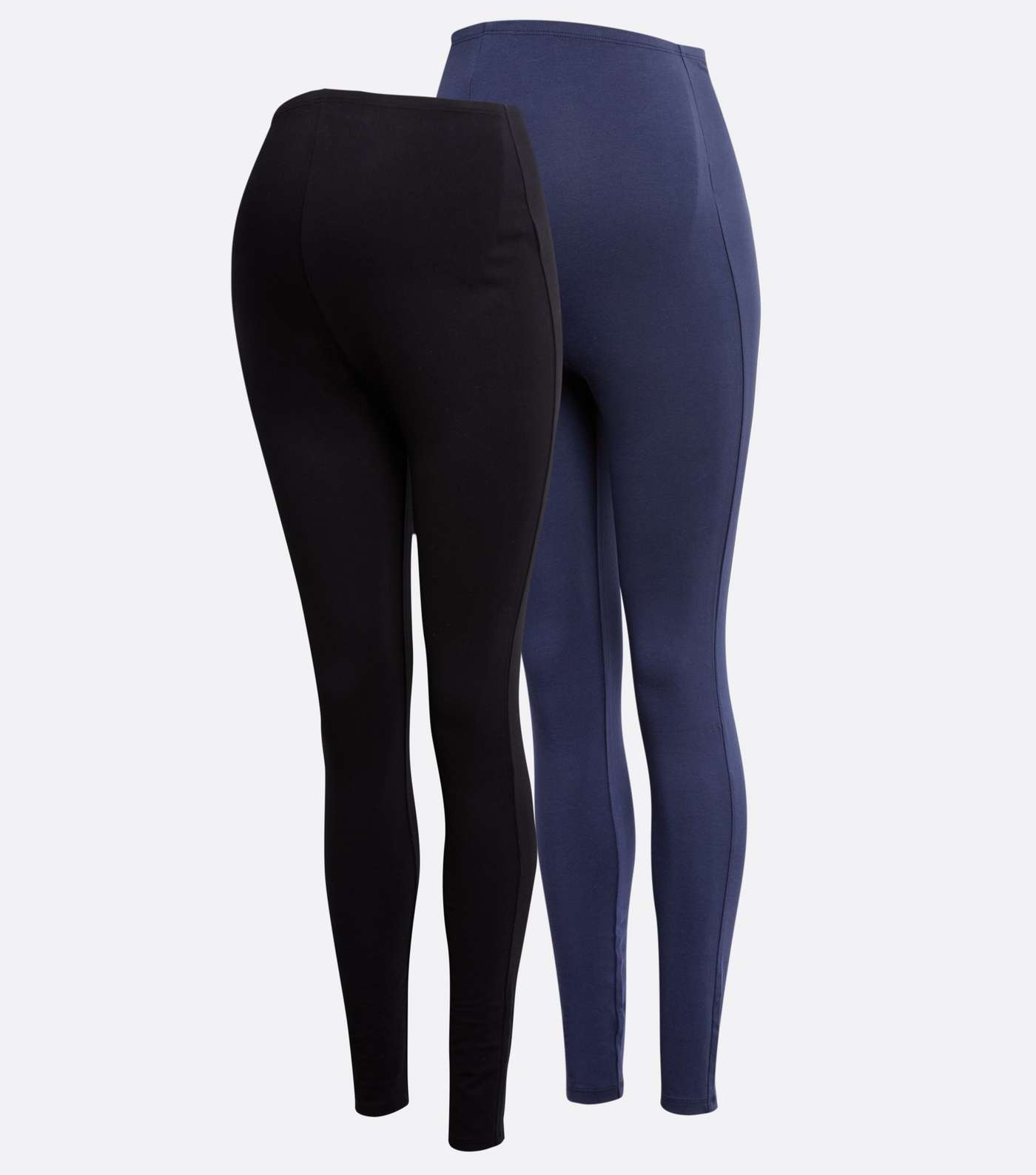 Maternity 2 Pack Navy and Black Jersey Leggings Image 5