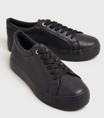 Girls plain black on sale trainers