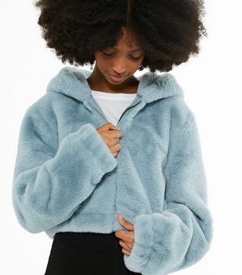 Blue faux shop fur jacket