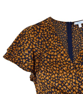 orange and navy leopard print dress