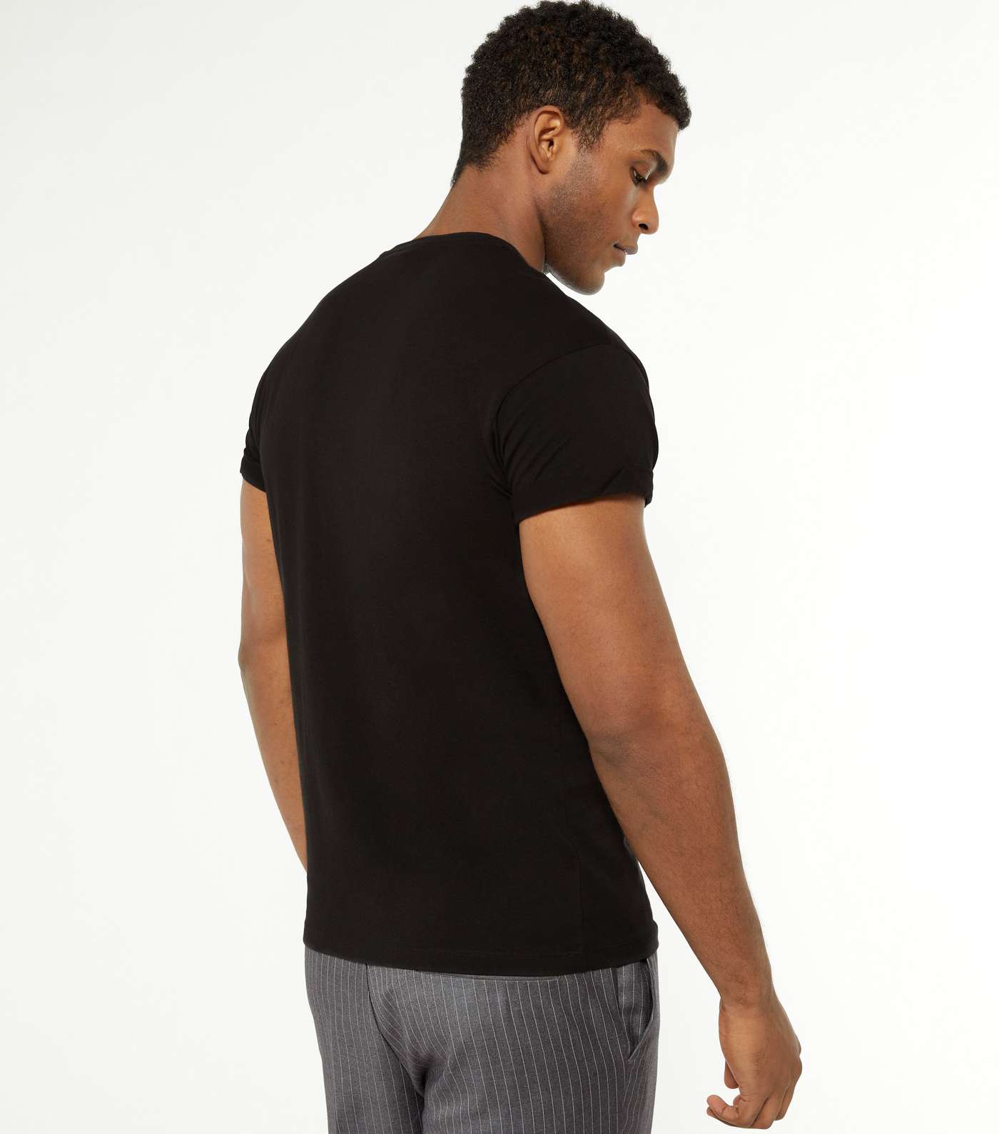 Black Rose Embroidered Short Sleeve T-Shirt Image 4