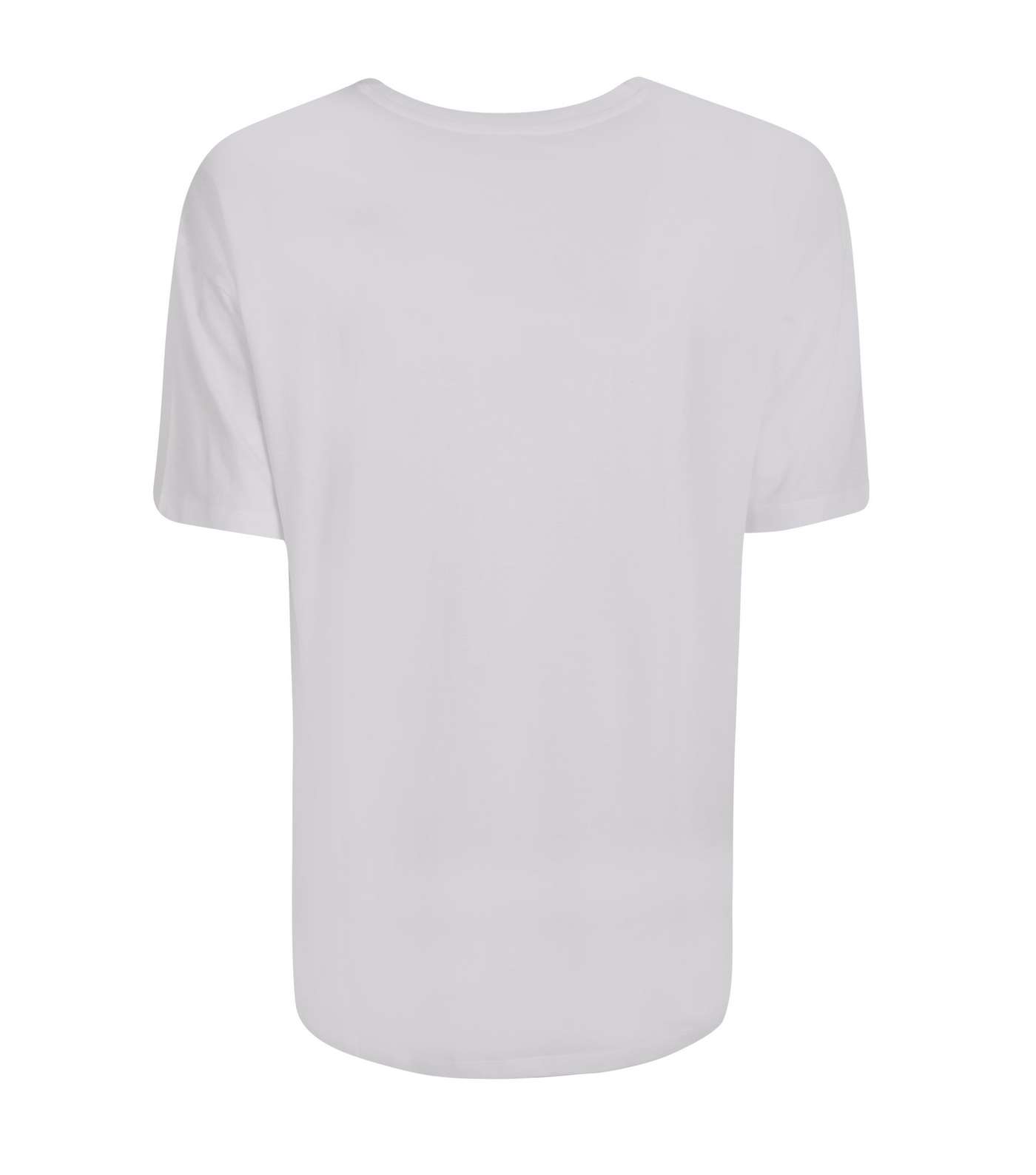 White Embroidered T-Shirt Image 2