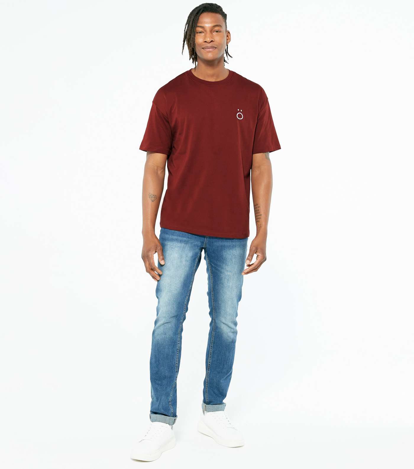 Burgundy Embroidered T-Shirt Image 2