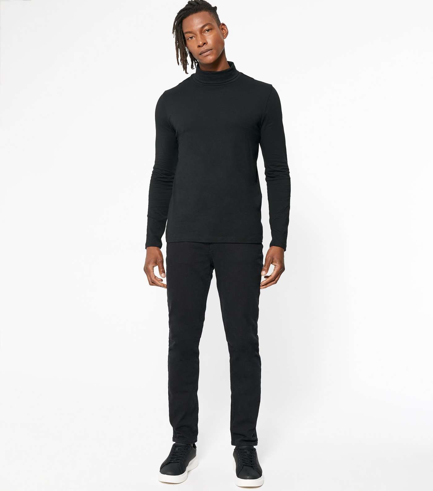 Black Roll Neck Long Sleeve Top Image 2