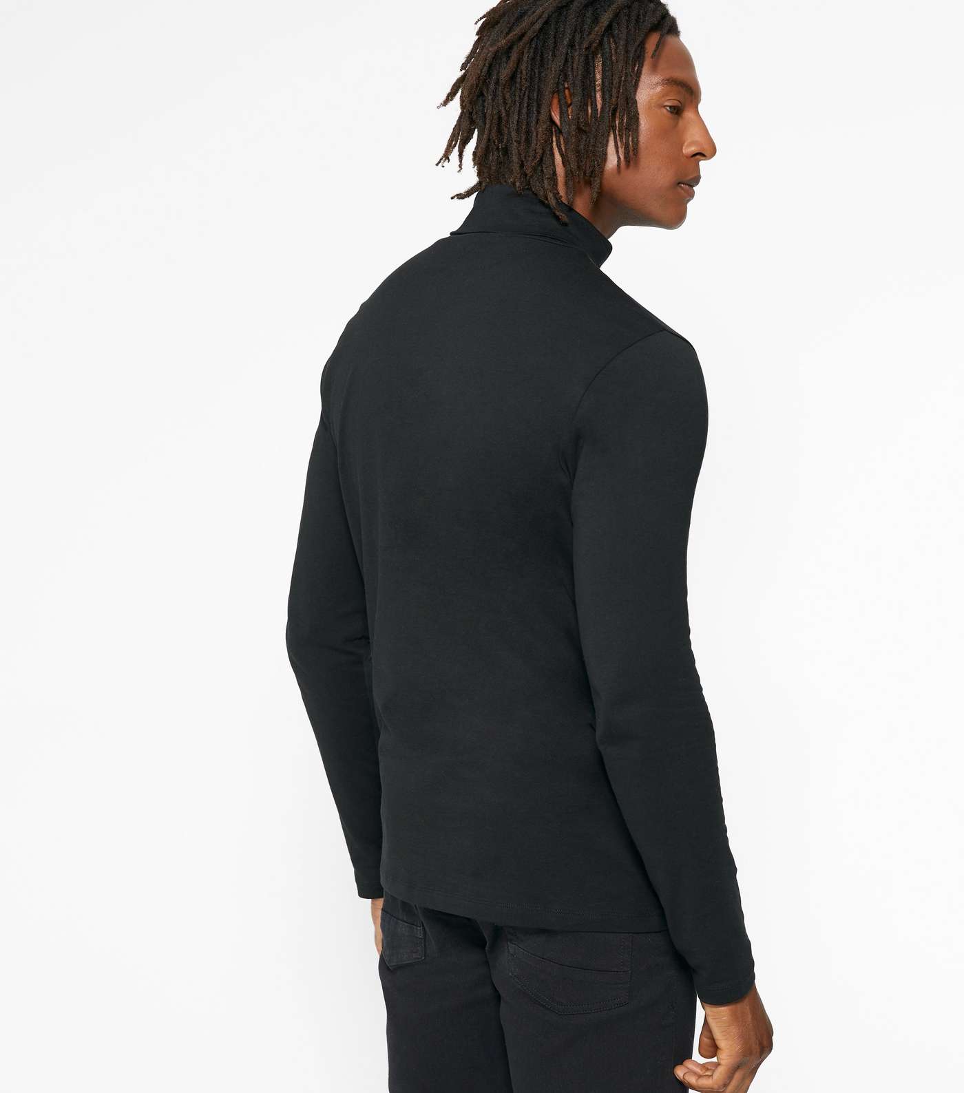 Black Roll Neck Long Sleeve Top Image 4