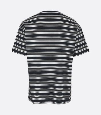 Image of Black Stripe Future Projects Slogan T-Shirt New Look