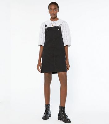 Dunnes Stores | Black Denim Pinafore Dress (7-14 years)