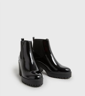 new look patent ankle boots