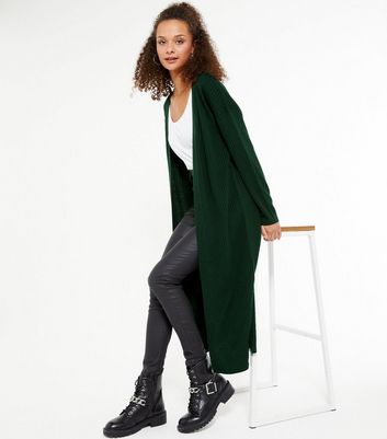 green maxi cardigan