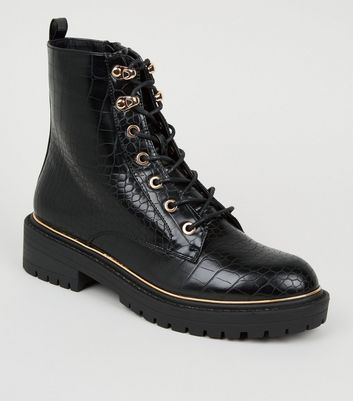 croc chunky boots