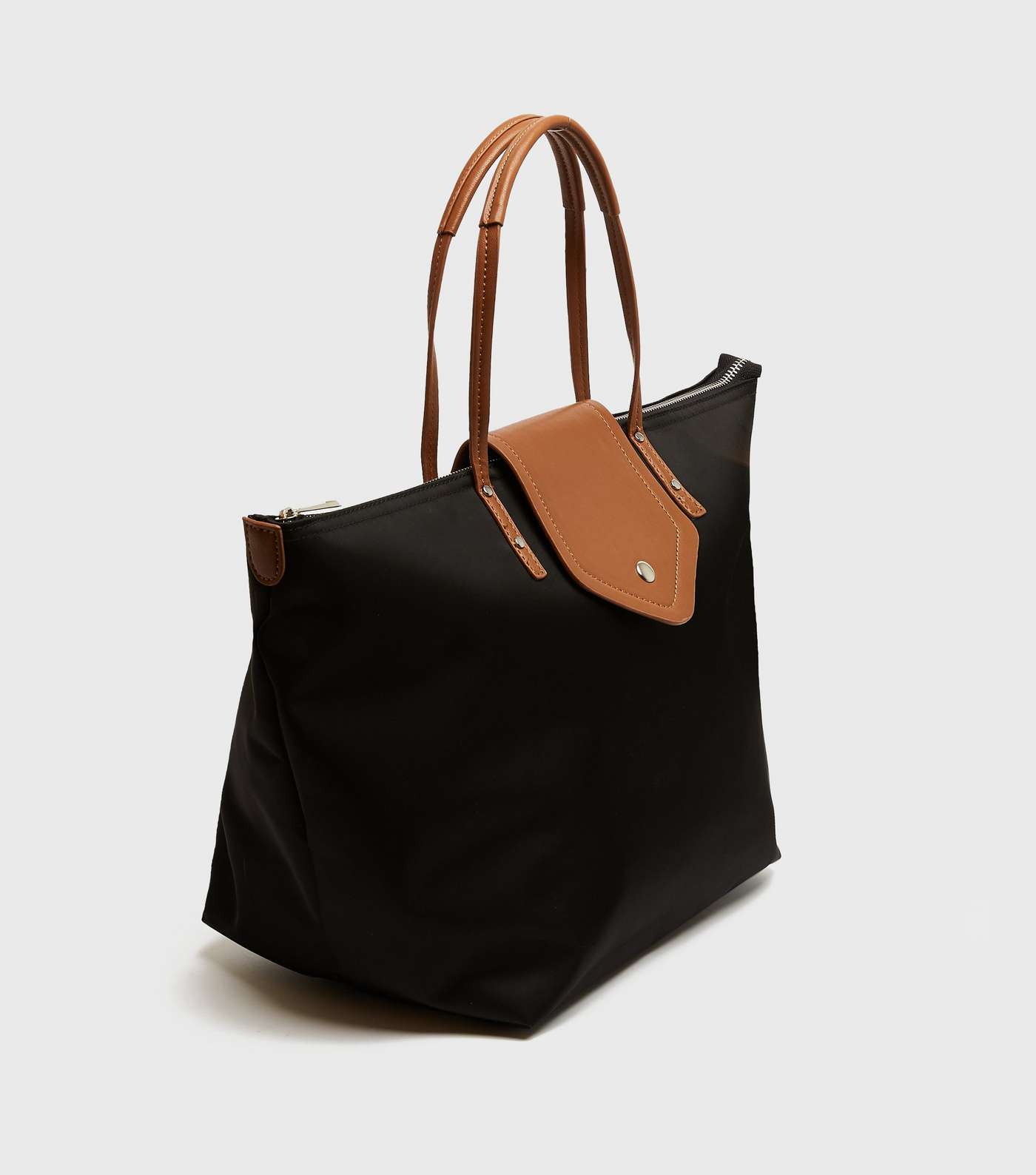 Black and Brown Foldable Tote Bag Image 4
