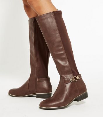 new look tan knee high boots