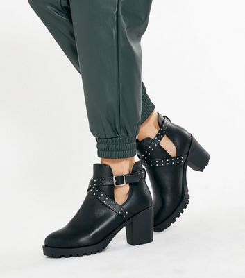 chunky block heel booties