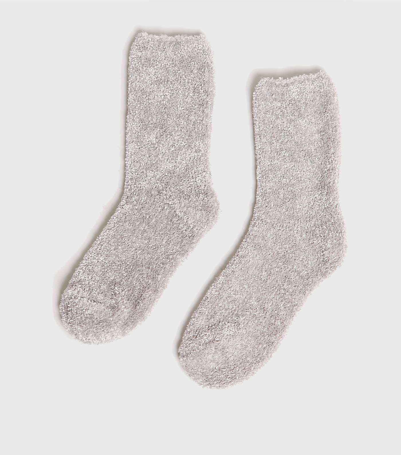 Grey Super Soft Bouclé Slipper Socks
