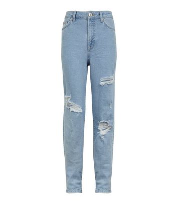 Girls Blue Ripped Tori Mom Jeans | New Look