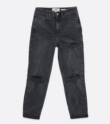black washed ripped jeans
