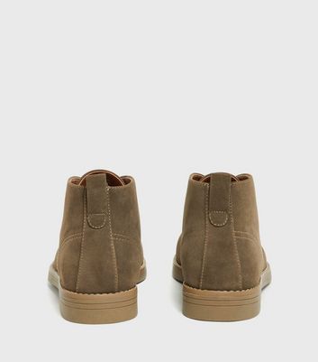 Image of Stone Lace Up Desert Boots New Look