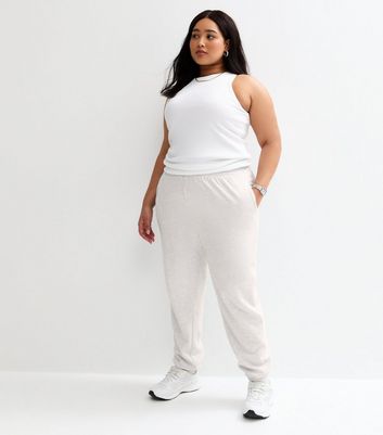 Curves Grey Jersey Cuffed Joggers | New 