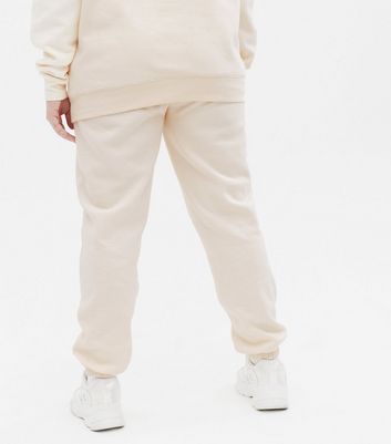 Curves Cream Jersey Cuffed Joggers 