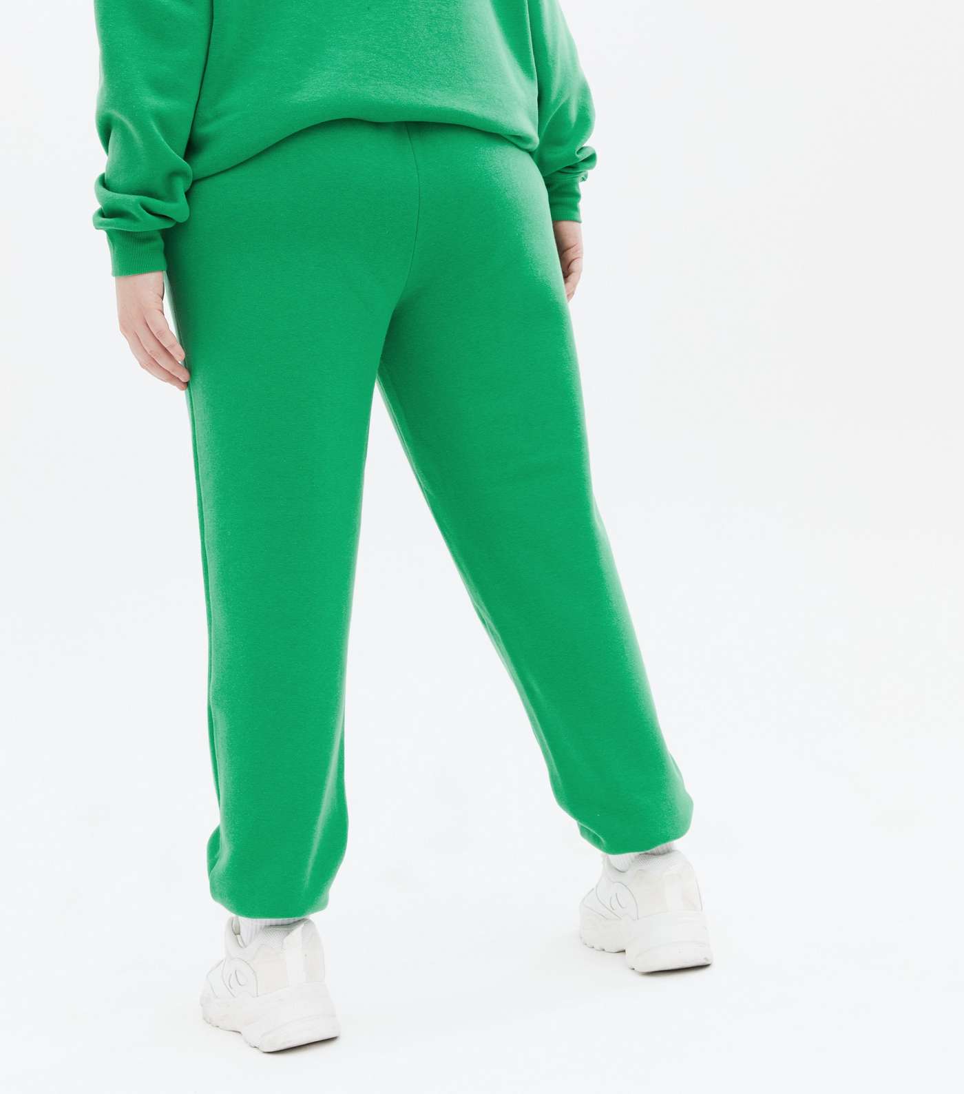 Curves Green Jersey Cuffed Joggers Image 4