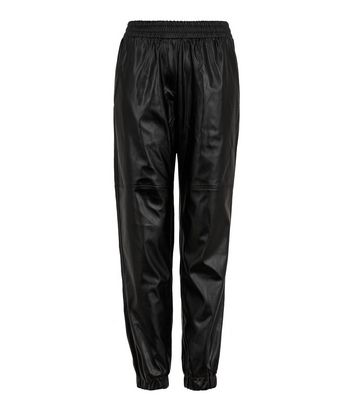 Leather joggers new online look