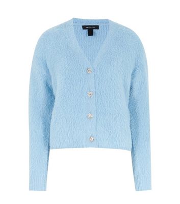 Light blue fluffy cardigan hotsell