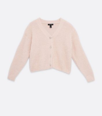 light pink fuzzy cardigan