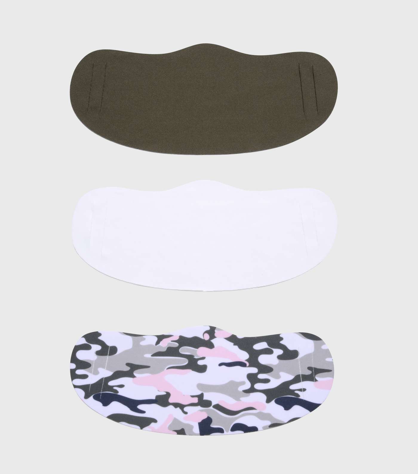 Girls 3 Pack White Camo Reusable Face Coverings Image 2
