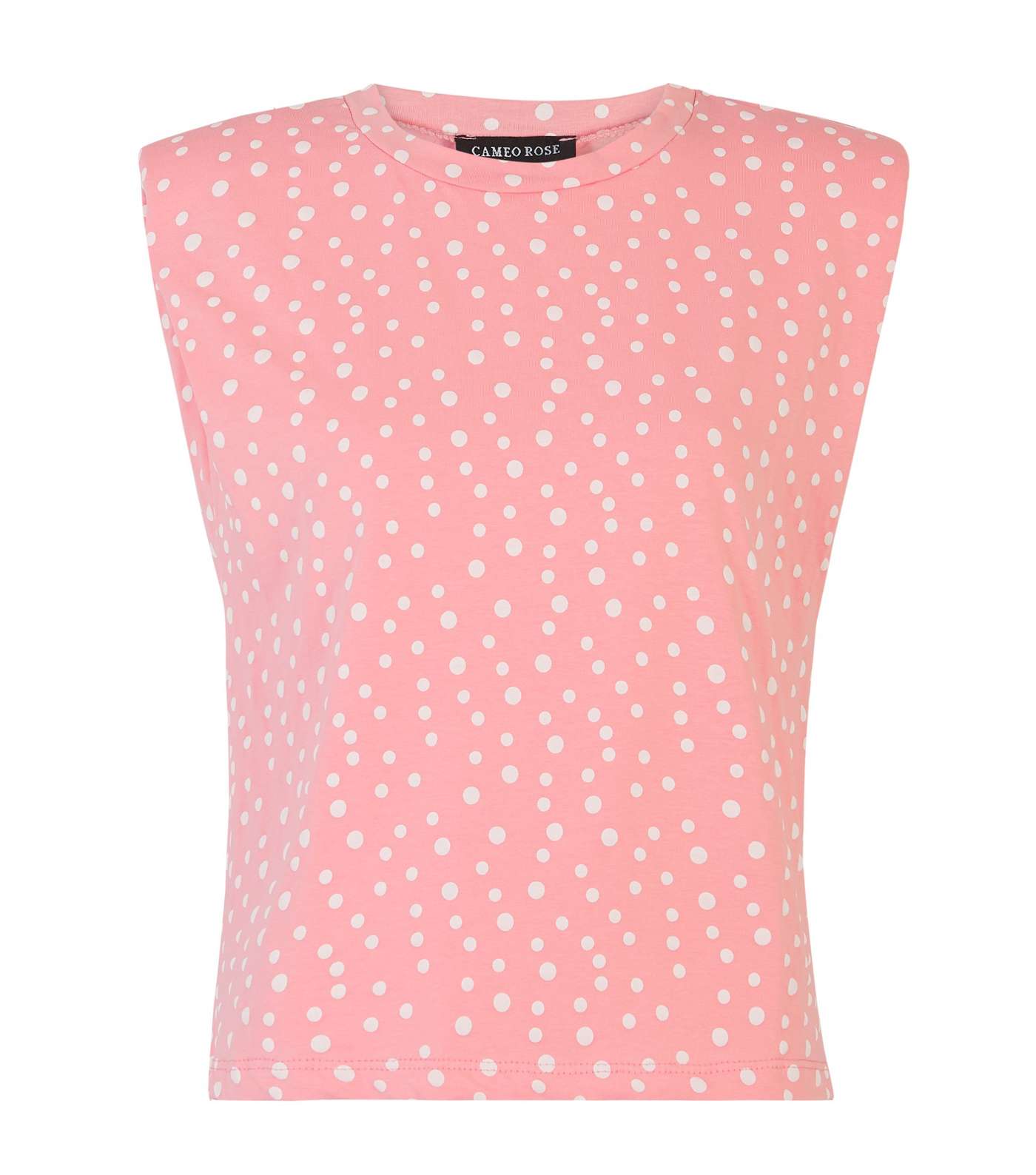 Cameo Rose Pink Spot Shoulder Pad T-Shirt Image 2