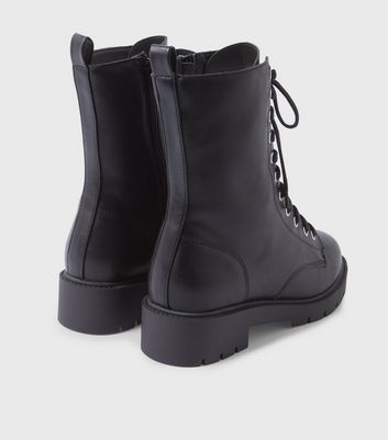 black flat lace up boots women's