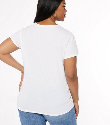 Curves White Plain T-Shirt | New Look