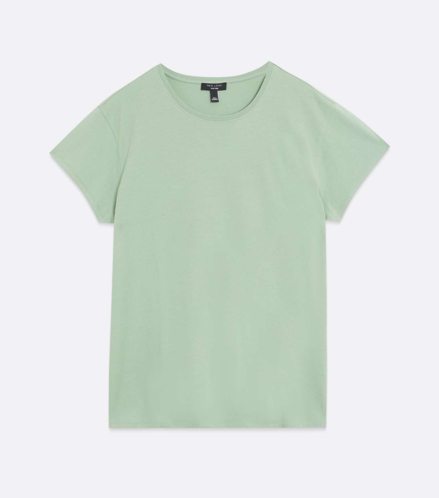 Curves Green Plain T-Shirt  Image 5