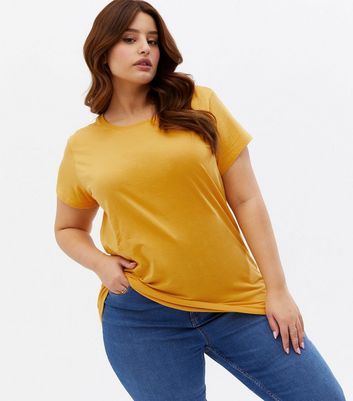 Mustard yellow cheap plus size tops