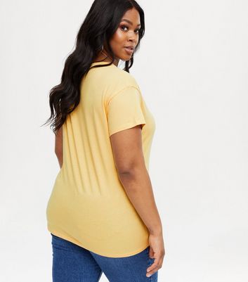 Pale yellow plus top size tops