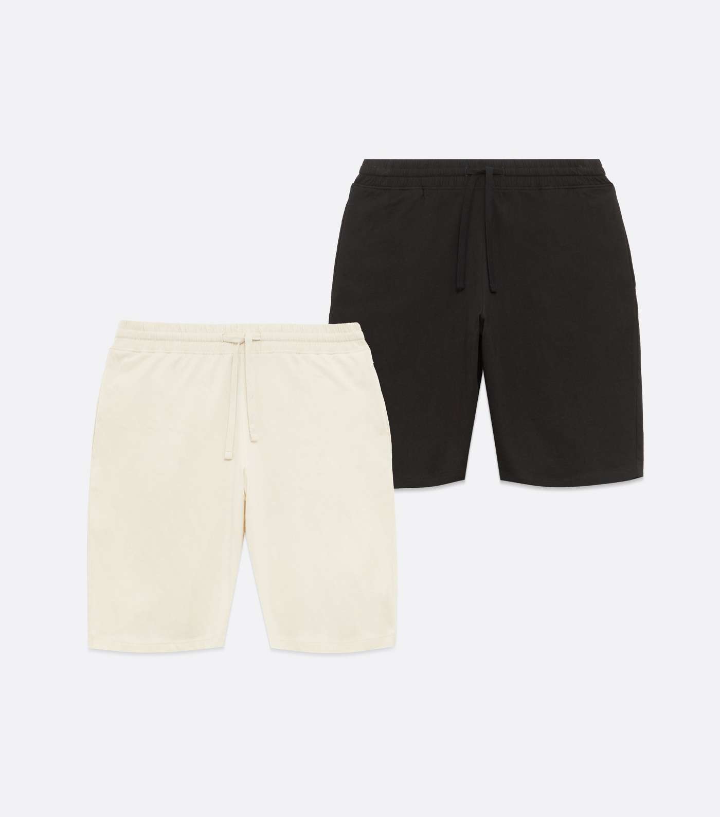 2 Pack Off White and Black Shorts Image 5