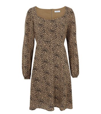 blue leopard print dress new look