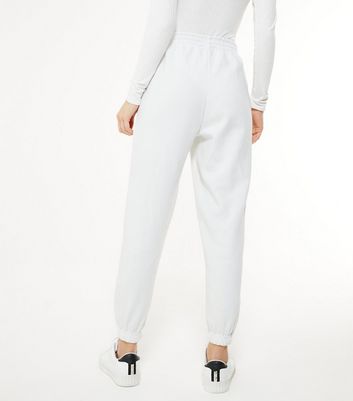 Petite White Jersey Joggers | New Look