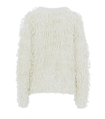 Off White Loop Knit Cardigan | New Look