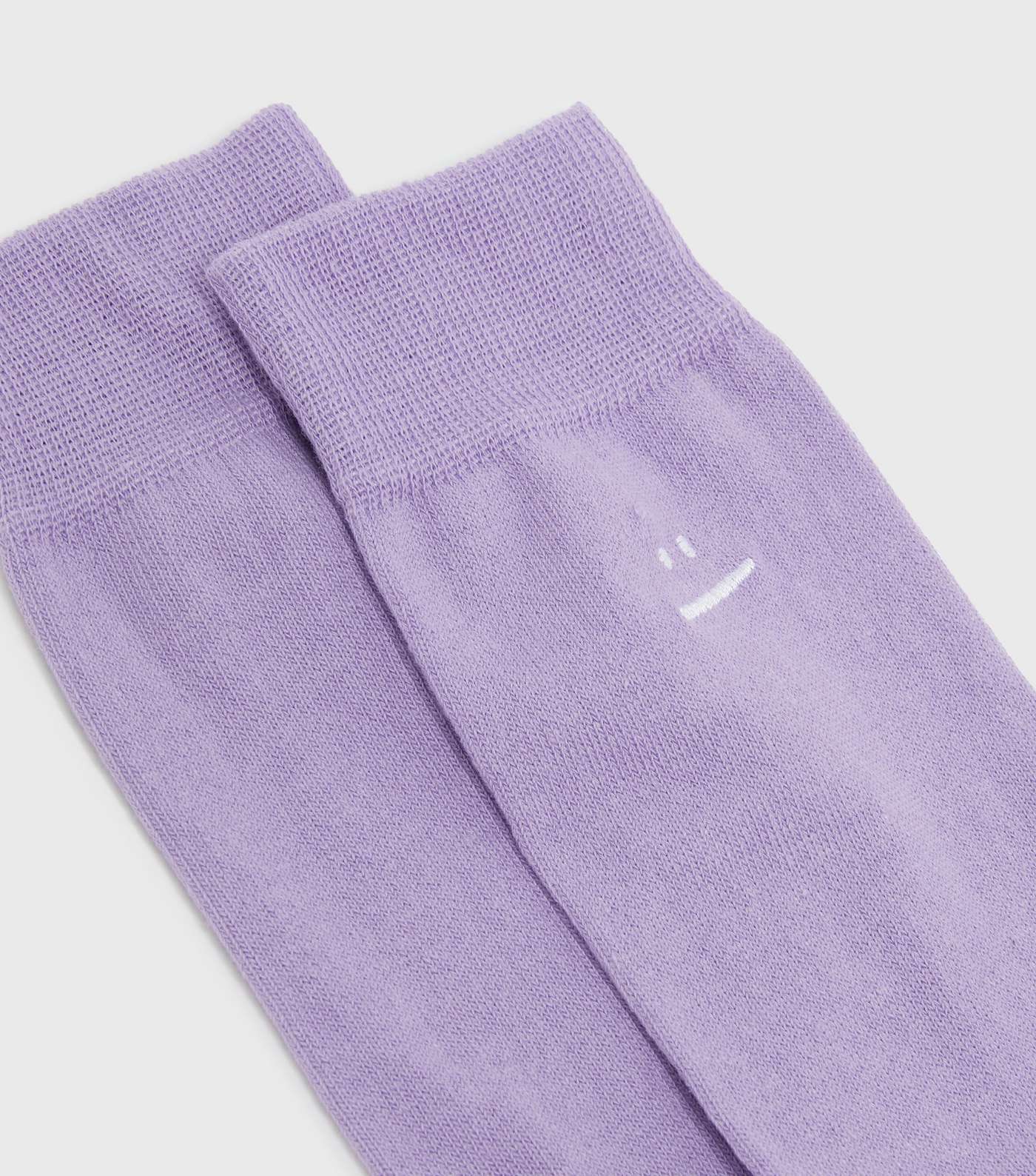 Lilac Awkward Face Embroidered Socks  Image 2