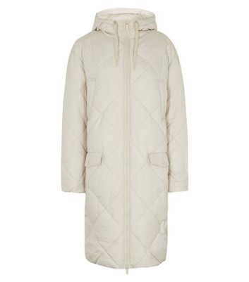 Cream Quilted Long Puffer Coat | New Look