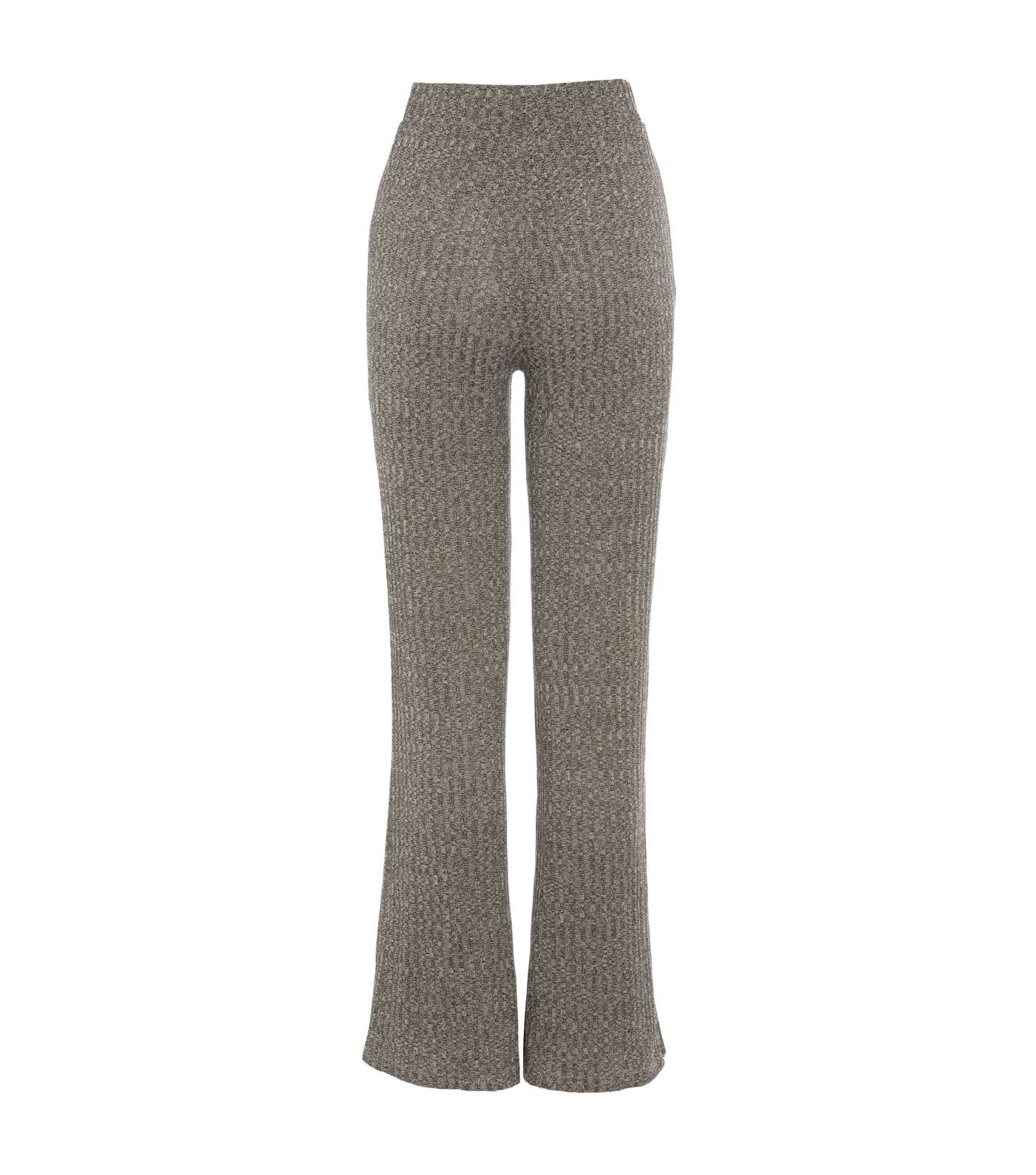 Dark Grey Marl Fine Knit Wide Leg Trousers Image 2