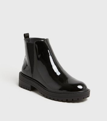 childrens patent chelsea boots